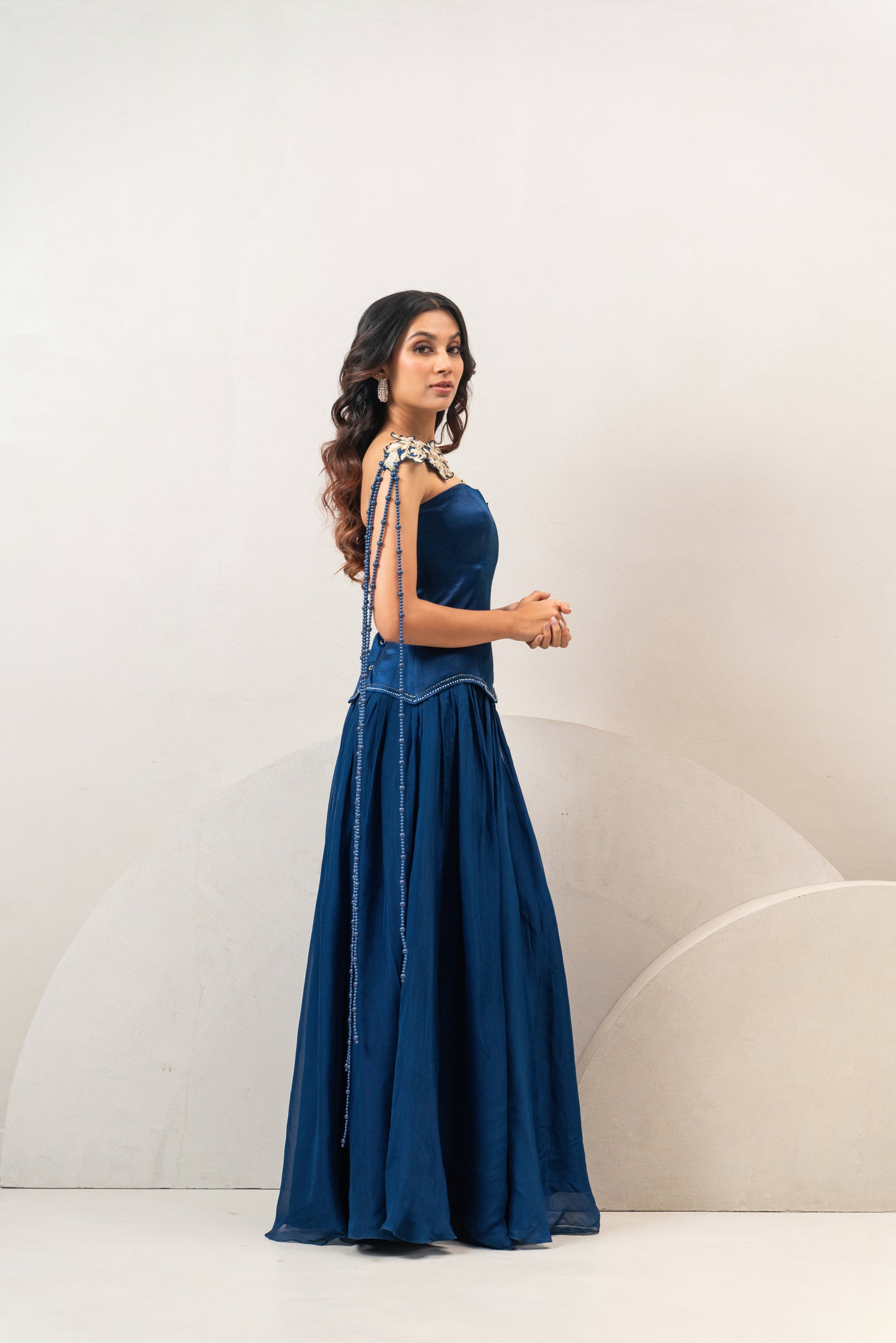 Royal blue corset set