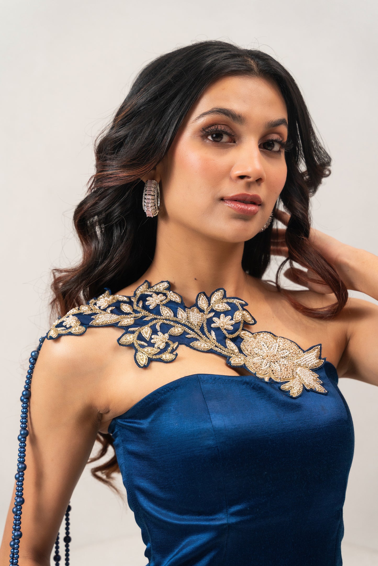 Royal blue corset set
