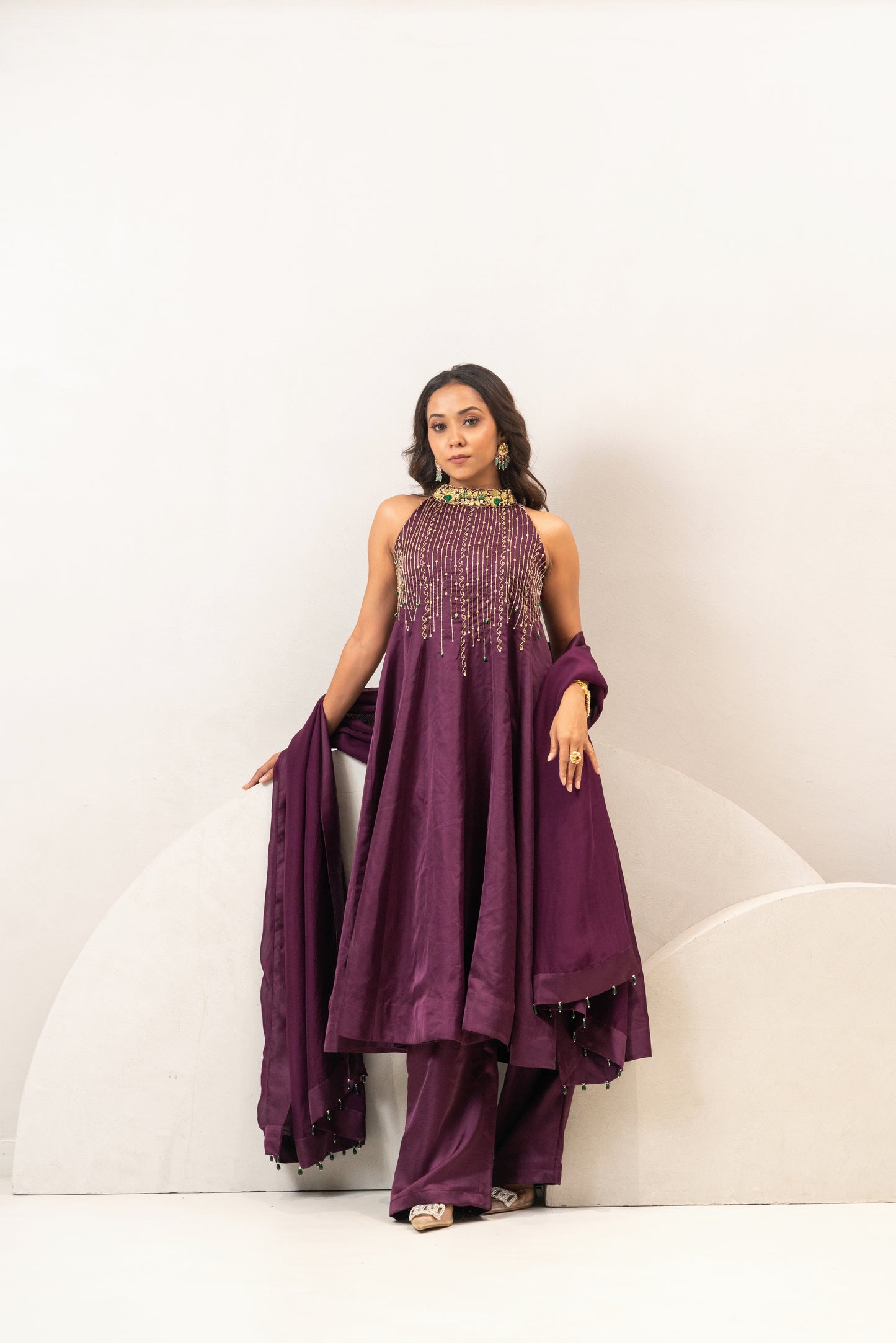 purple Anarkali set