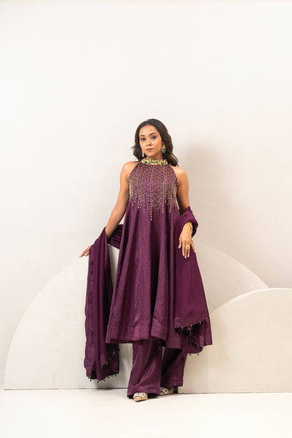 purple Anarkali set