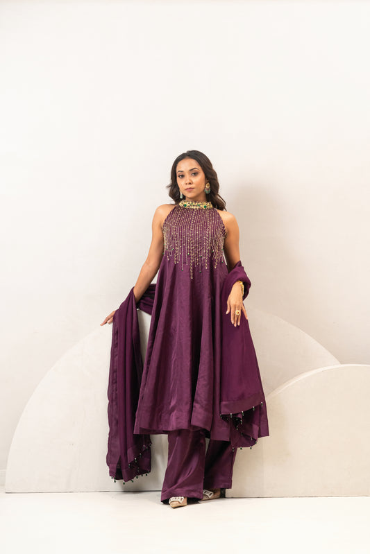 purple Anarkali set