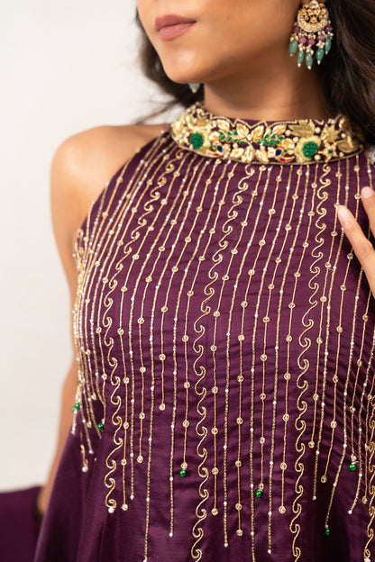 purple Anarkali set