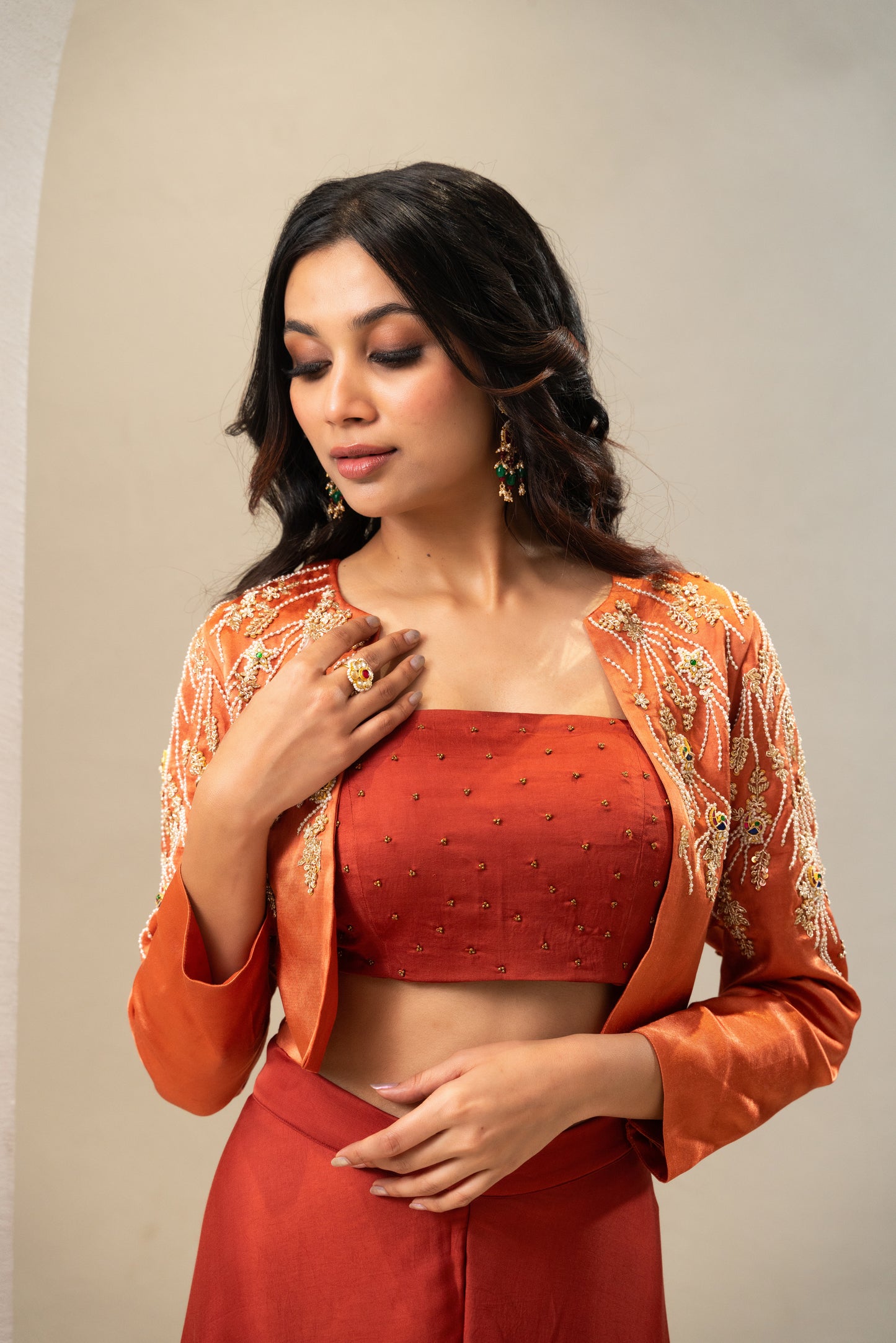 Peach Jacket Set